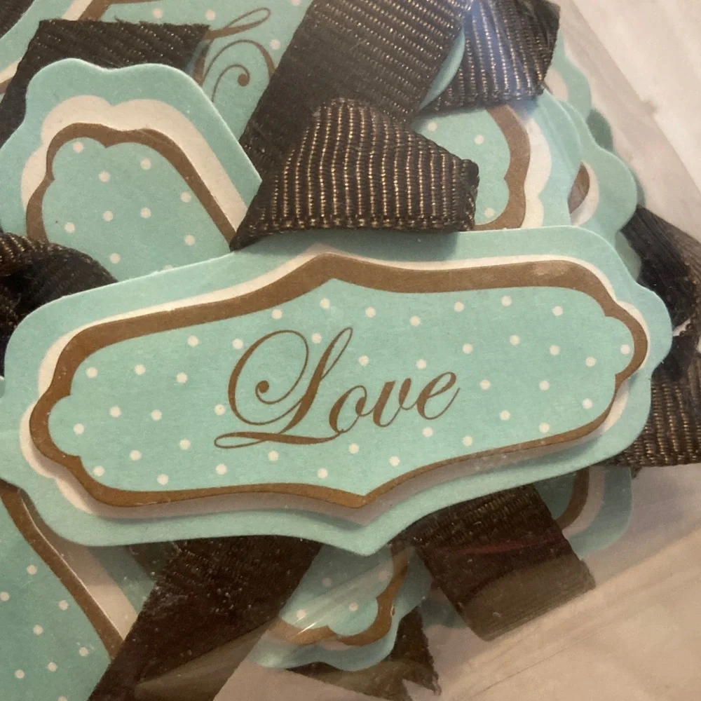 Love Favor Boxes with Brown and Mint Accents - 50 Count